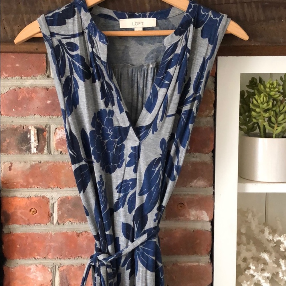 Loft sleeveless wrap dress